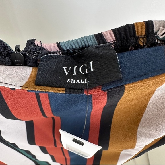 Vici Just a Dream Multicolor Striped Wrap Mini Dress Size Small - Picture 10 of 12